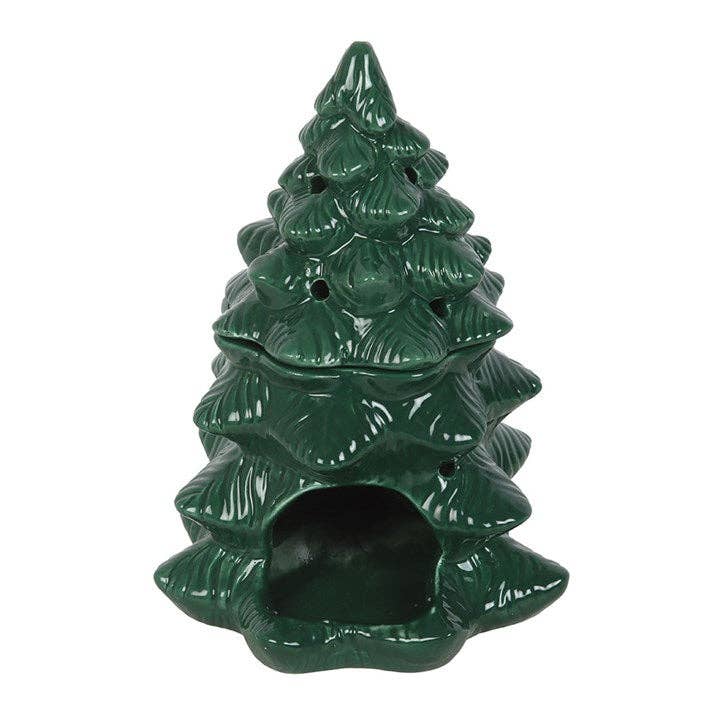 Brûleur  chauffe-cire en forme de sapin d'hiver vert