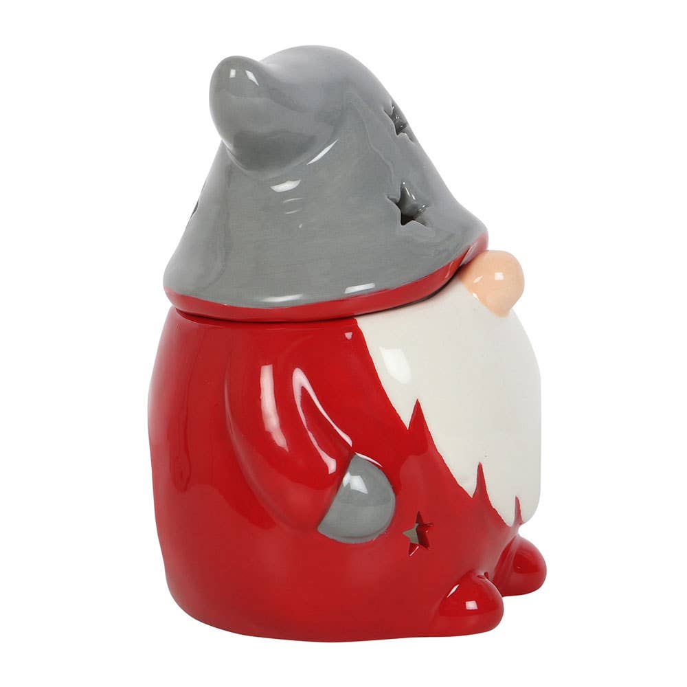 Brûleur nain de Noël rouge et gris