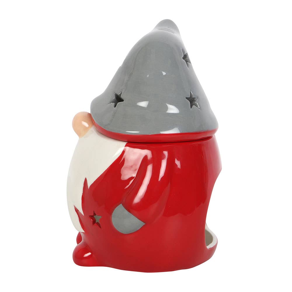 Brûleur nain de Noël rouge et gris