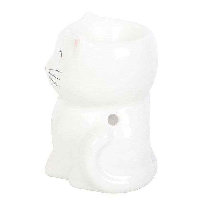Brûleur Chat Heureux Blanc