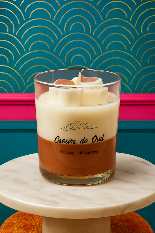 cœurs de oud   decollement de la cire   en bas du verre